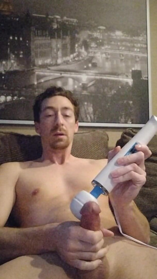 Big Daddy Dommmm: First time using Hitachi wand on my dick on camera