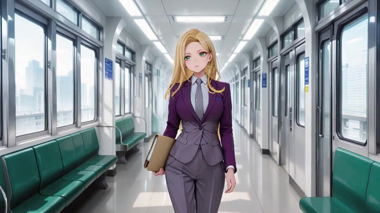 Tay Swift X: Blonde Boss in Purple Suit! Office Train Private Moments. She's...