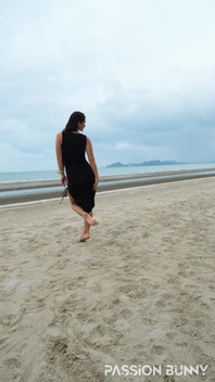 Sexy Tight Black Dress and Beauty Chill