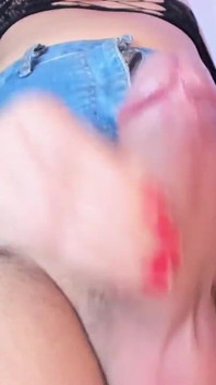Huge Hairy White Cock Swings Her Balls