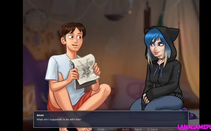Lana Game plays: Summertime Saga #115 - Cute Goth Girl Loves His Huge Cock- They...