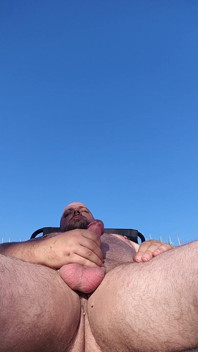 Sunbathing and Jerking off