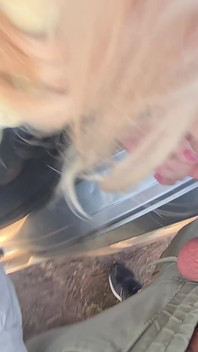Deutsche blonde anhalterin abgeholt und bekommt riskanten pOV-outdoor-fick im auto