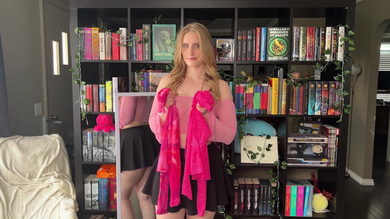 Nerdy Nympho: [4k] Transparente rosa top try on haul