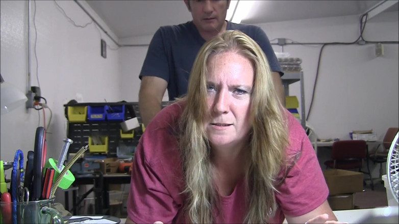 Vibra King Video: Jennifer gets pounded over a table at work