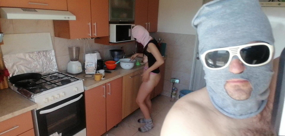 Mirsur: Couple Having Fun in the Kitchen. Sexy Wife Doing Chores...