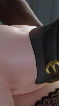 Overwatch pornosundan ashe ve D.va - gırtlağına kadar alma yardımı, vahşi çifte penetrasyon ve büyük siyah yarakla anal sikiş
