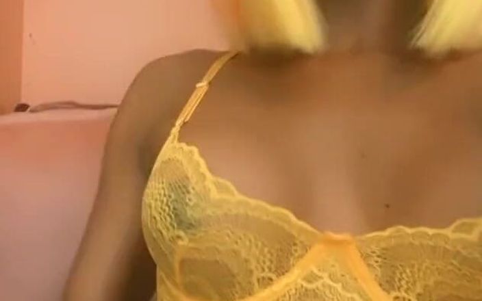AJ180: Do You Like Me in Yellow Lace Lingerie?