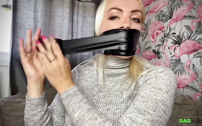 Gag Attack: Penny Lee - Custom turtleneck self gag