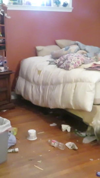 Clean up my room dressed then topless