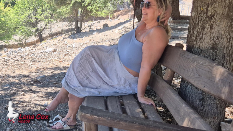 Lena Cox: Horny Wife Masturbates on the Bench