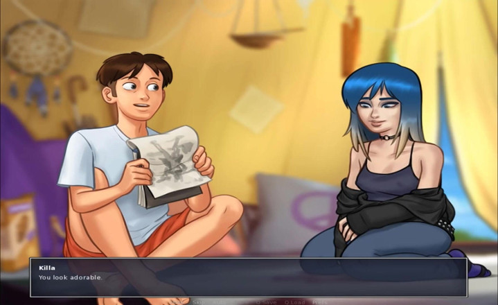Hentai World: Summertime saga - classmate blue hair teen eve take my cook