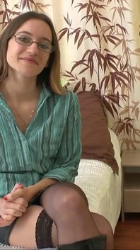 A Teen With Glasses Fucks for the First Time on Camera