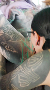 POV Threesome Hot Gothic Girls with Glasses Anal, ATM, Facial