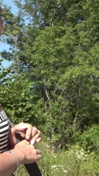 Outdoor Threesome with French Cock Sucking Sluts