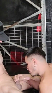 Muscle Boy Fucked Bareback in Backroom in Fetish Outfits