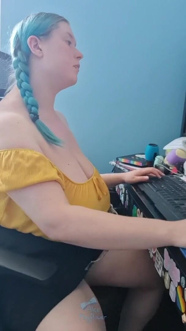 Nipple Clamped Bean Flicking - Solo Girl (Alice mayflower productions)