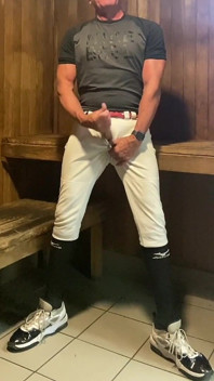 Jacked Baseball Player Jockdad87 Edges in the Sauna Again
