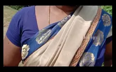 Outdoor Dare in Grey Saree Nude Outdoor