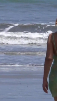 At the Beach, It Was the First Time I Masturbated with My Huge Dildo in Front of My Stepson, and He Came in My Ass.