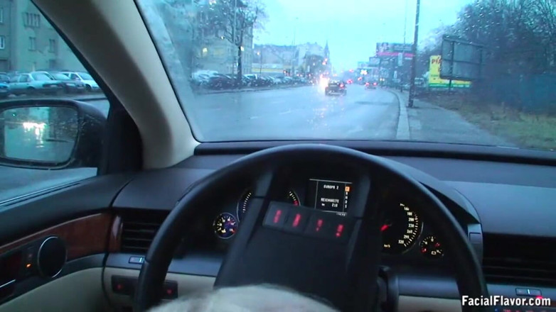 Facial flavor: Aneta menikmati seks dalam kereta di Prague