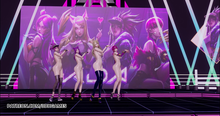 3D-Hentai Games: Girls day - Něco nahý tanec Ahri, Akali, Evelynn, Kaisa 3D necenzurovaný...