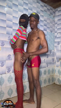Colourful Femboy Draws Nut Out From Big Dick Top