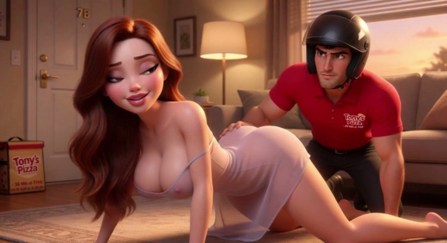 Pizza Delivery Leads to Passionate Helmet-on Night of Desire and Connection - Ai Generated (My night collection) Pizza Delivery Leads to Passionate Helmet-on Night of Desire and Connection - Ai Generated (My night collection)