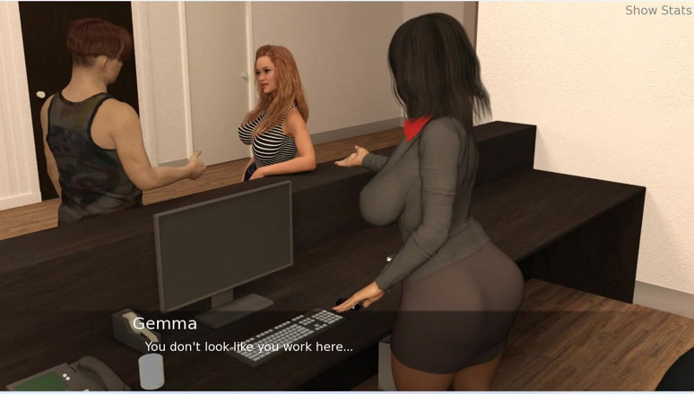XXX Games Bunk: Project Hotwife - Gameplay - Roleplay - Office Wife Shows Her Assets