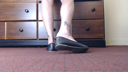 Abby Anna: Dirty feet ballet flats shoe play