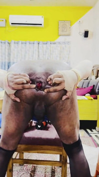 Trans CD Queen Anal Destruction with Huge Dildo - Sissygasm