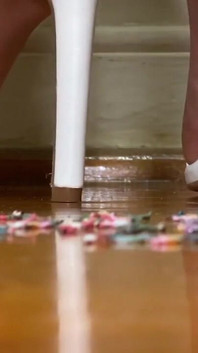 Giantess Pink Foxx in White Heels