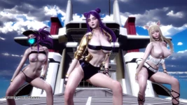 Helikopter sexy striptease Ahri Akali Kaisa Seraphine competitie van legendes Kda