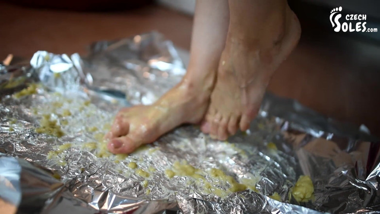 Czech Soles - foot fetish content: Food crushing and pet training by Daniela