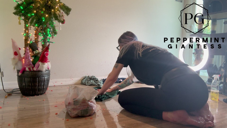 Peppermint Giantess: Fruit Crush Aftermath: Cleaning up the Juicy Floor Mess