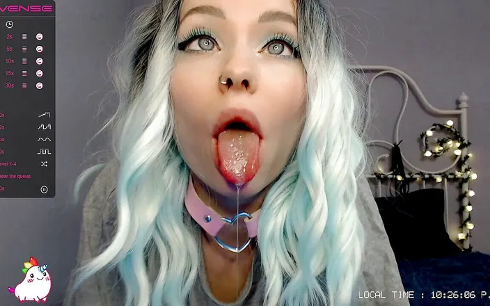 Dirty slut 666: A gorgeous and very slobbery ahegao show from a cute...