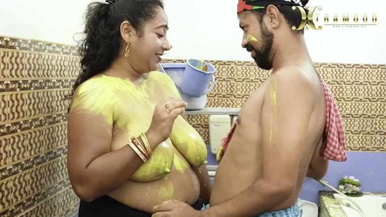 Xtramood: Desi Bhabhi geneukt met schilder
