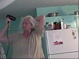 BBW nurse Vicki adventures with friends: Granny blows her hair