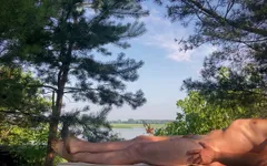 Cock Jerking and Cumshot in the Fresh Air to the Sounds of the Forest and Nature.