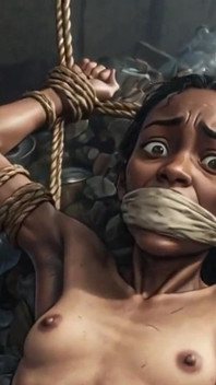 Naked Slave Girl Dumped in Trash - Bondage & Desperate for Creampie