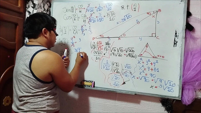 Rosaroja: 19 Trigonometry: Half-angle (37/2) - Exercise