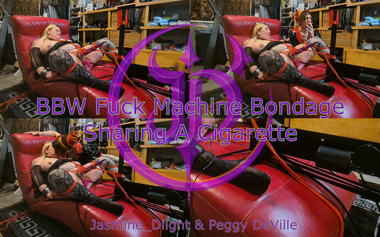 Jasmine_dlight & Peggy Deville - BBW Fuck Machine Bondage Sharing a Cigarette (Jasmine Dlight - UK's most extreme anal porn star)