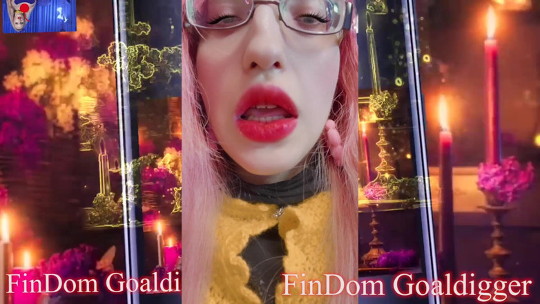 FinDom Goaldigger: แปลงโฉมโง่ๆ ช่วยตัวเองให้ปากแดงอวบอิ่ม