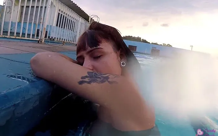 Candy Kush: Horny, Swimming Naked in the Pool.