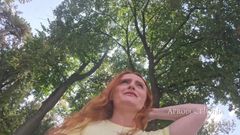 Pixie Wetting Jeans in the Park