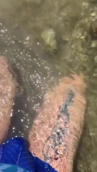 Refreshing Summer Day. Femboy Semi Naked in the Middle of the Lake, Alone and Hot