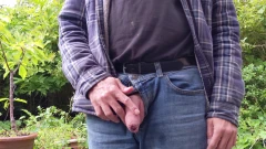 Masturbating Outdoors - Showing off for Neighbours Wearing Jeans Talking Dirty and Cumming - Rockard Stepdaddy