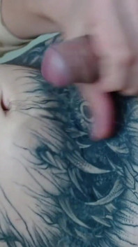 Tattooed Young Man Masturbates Until He Cums