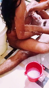 Desi Couple Soapy Bathroom Sex - Wet Body Massage & Hard Fuck