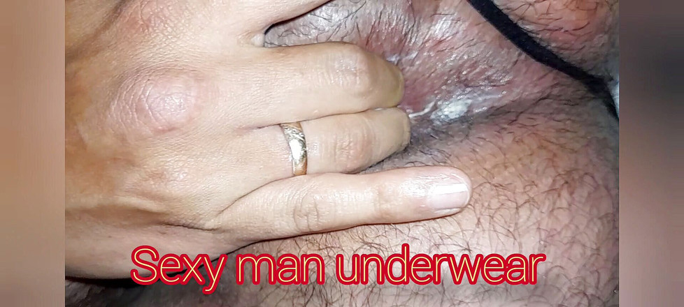 Sexy man underwear: Masturbuje zadek a čůráka, abych snědl mé sperma